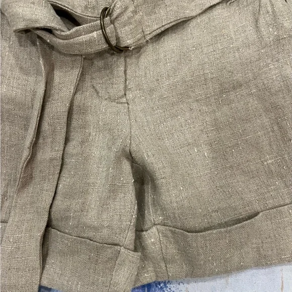 Wilfred, Women's Tan Linen Shorts - Picture 5 of 7